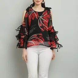 RC NEOEN Floral Print Cold-Shoulder Cotton Top-picture-10