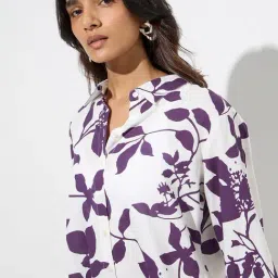 Utsa by Westside Purple Leaf Design Tunic image 4