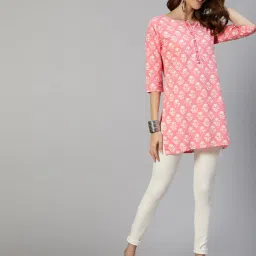 Anubhutee Pink Printed Straight Kurti image 4
