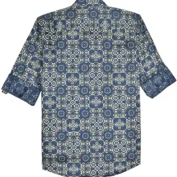 Charchit Boys Navy Blue Cotton Printed Shirt image 3