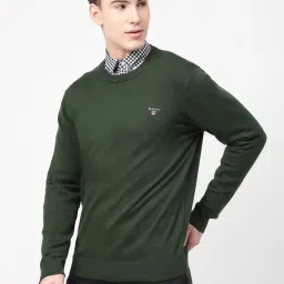 GANT Green Cotton Regular Fit Sweatshirt image 3