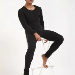 CALVIN KLEIN JEANS Black Slim Fit Acrylic Sleeper Wear Trouser image 5