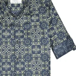 Charchit Boys Navy Blue Cotton Printed Shirt image 4