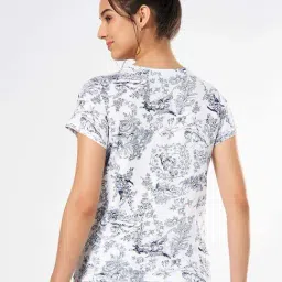 Dreamz By Pantaloons Bright White Cotton Relaxed Fit Printed Top image 2