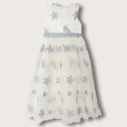 Blue Giraffe Kids White Embroidered Dress-image-26