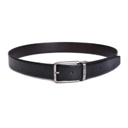 BELWABA Black & Brown Formal Reversible Leather Belt for Men image 3