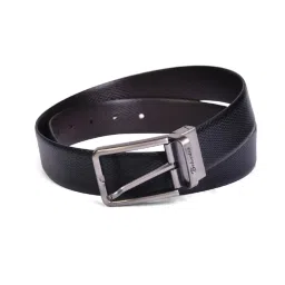 BELWABA Black & Brown Formal Reversible Leather Belt for Men image 1