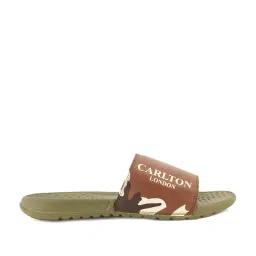 Carlton London Men's Olive Slides image 2
