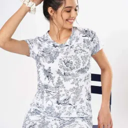 Dreamz By Pantaloons Bright White Cotton Relaxed Fit Printed Top image 4