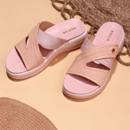 Rocia by Regal Women's Peach Casual Wedges-image-82