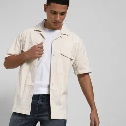 American Eagle Beige Cotton Regular fit Textured Shirt image 3