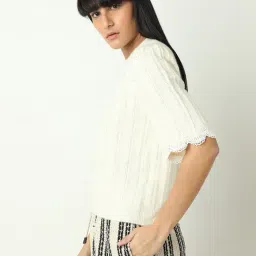 Vero Moda Beige Self Design Sweater image 4