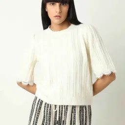 Vero Moda Beige Self Design Sweater image 2