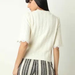 Vero Moda Beige Self Design Sweater image 3