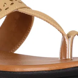 Bata Women's Beige Toe Ring Wedges image 4