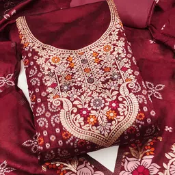 Peachmode Embroidered Unstitched Dress Material-picture-32