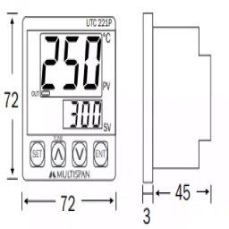 Multispan Double Display Fix input PID Controller TC-442 48 X 48 mm image 2