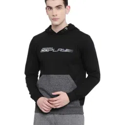 Proline Black Regular Fit Printed Hooded Sweatshirt-image-15