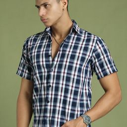 Indian Needle Men Classic Tartan Checks Opaque Checked Casual Shirt-picture-4
