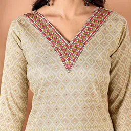 KALINI Ethnic Motifs Embroidered Kurta With Trousers & Dupatta image 2