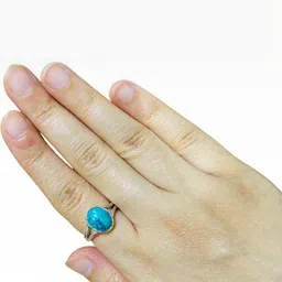 elitemart Unisex Brass Turquoise Finger Ring-picture-21