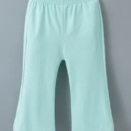 Kookie Kids Full Length Lounge   Pants Lace Detailing Solid Colour  - Teal Blue-picture-38