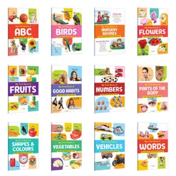 My First Book of ABC, Numbers, Fruits, Birds, Flowers and more :- toddler educational books, preschool books for kids, my first learning book , toddler gift book set | Pack of 12 books-image-66
