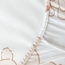 JC HOME White & Brown Graphic Printed 140 TC Queen Bedsheet Set 1.5 m x 2.0 m image 3