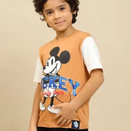 Kids Ville Boys Mickey & Friends Printed Pure Cotton T-Shirt-picture-39
