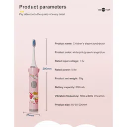 Domenico Soft Bristles Electronic Battery Powered Toothbrush - Orange (Random Designs) image 3