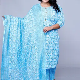 HIGHLIGHT FASHION EXPORT Women Floral Printed Regular Kurta with Trousers & With Dupatta-picture-28