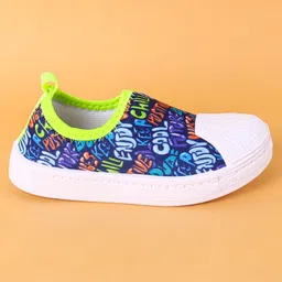 Cute Walk by Babyhug Slip On Casual Shoes With Text Print - Blue image 4