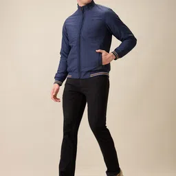 Parx Men Mock Collar Solid Bomber Jacket image 3