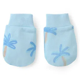 Babyoye 100% Cotton with Eco Jiva Half Sleeves Onesies With Mittens & Booties Text & Car Print - Blue image 5