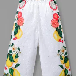 OLLINGTON ST. Cotton Schiflii Co-Ord Set Frill Sleeves Printed Top & Culottes - Multicolor image 5