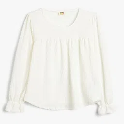 Koton Girls V-Neck Extended Sleeves T-shirt image 1