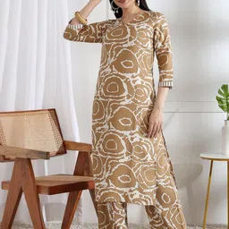 Moda Rapido Women Gold Viscose Rayon Kurta Sets-picture-23