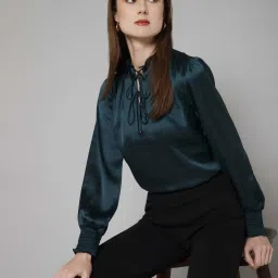 PURYS Bottle Green Regular Fit Top image 1