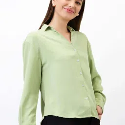 SPYKAR Green Solid Shirt image 1