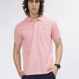 GANT Solid Polo Neck Regular Fit T-Shirt image 1
