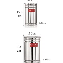 HAZEL Silver Stainless Steel Containers - Set of 4 (0.8L) image 4