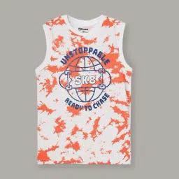Fame Forever by Lifestyle Boys Orange Cotton Printed T Shirt-picture-29