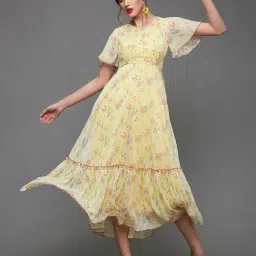 Miss Chase Multi Chiffon Floral Midi Dress image 4