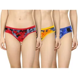 AROUSY Black Floral Print Hipster Panties - Pack Of 3 image 1