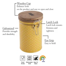 HAZEL Yellow Galvanized Metal Containers - Set of 2 (1.13L) image 3