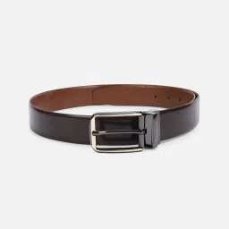 Peter England Brown Leather Solid Reversible Belt image 1