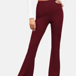 BUYNEWTREND Maroon Mid Rise Trousers-image-57