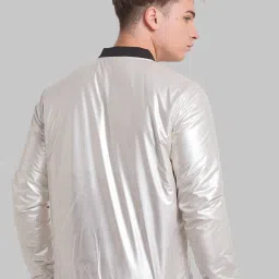 Park Avenue White Regular Fit Bomber Jacket image 2