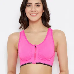 Clovia Pink Non Wired Padded Sports Bra image 1
