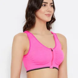 Clovia Pink Non Wired Padded Sports Bra image 4